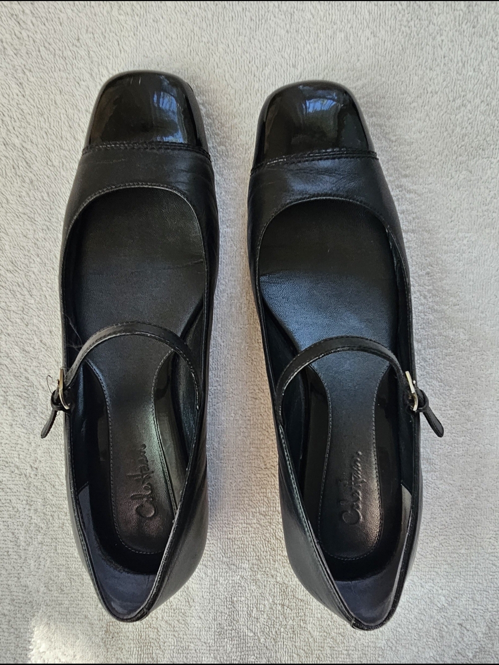 Black Mary Jane Flats with Patent Cap Toe - Cole Haan